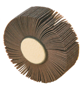 Precise Aluminum Oxide Abrasive Mounted Flap Wheel, 1-1/2" Diameter, 1" Face Width, 120 Grit