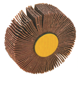 Precise Aluminum Oxide Abrasive Mounted Flap Wheel, 2-1/2" Diameter, 1" Face Width, 80 Grit