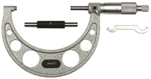 Phase II 3-4" Range .0001" Grad. Flat End Spindle Outside Micrometer - 107-004