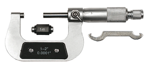 Precise Flat End Spindle Outside Micrometer, 1-2" Range - 1112