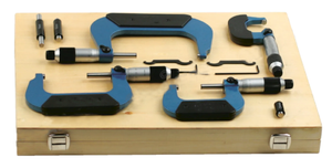 Precise 4 Piece Outside Micrometer Set, 0-100mm Range Per Set - M4-928 - 57-002-033