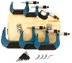 Precise 6 Piece Outside Micrometer Set, 0-150mm Range Per Set - M6-913