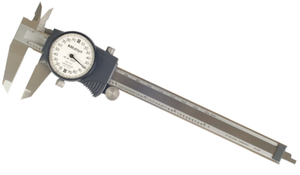 Mitutoyo 0 - 6" Range, White Face Dial Caliper, Jaw Depth 1-9/16" - 505-744