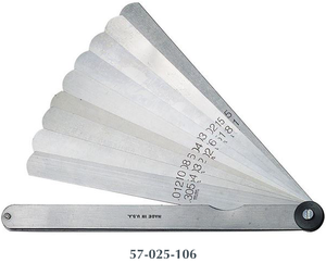 PEC Tools Feeler Gage, Straight 9 Blade 1/2"width at Tip 5009 - 57-025-106