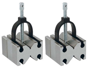 Precise Precision "V" Blocks & Clamps Set, Matched Pair, 1/4 - 1-1/2" Capacity, 2-3/4" x 2-1/2" x 1-3/4" - 57-060-003