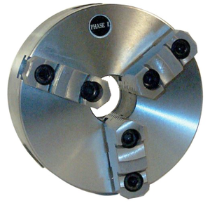 Phase II 12" 3-Jaw Direct Mount Lathe Chuck, D1-6 Spindle, 3.93" Thru Hole - 559-108D - 63-304-012