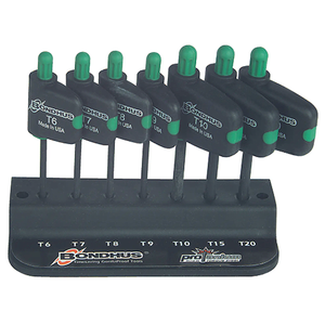 Bondhus 7 Piece Star Flagdriver Torx® Tool Set, TF6 - TF20 Sizes,37mm Blade Length with Stand