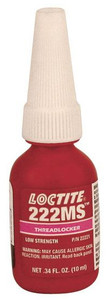 LOCTITE 222MS Threadlocker, Low Strength Model #22221, 10 ml. Tube - 81-007-522