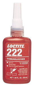 LOCTITE 222MS Threadlocker, Low Strength Model #22231, 50 ml. Tube - 81-007-524