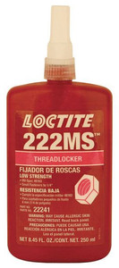 LOCTITE 222MS Threadlocker, Low Strength Model #22241, 250 ml. Tube - 81-007-526