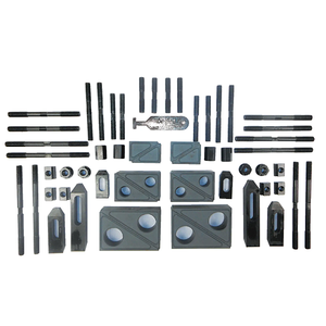 TE-CO 52 Piece Deluxe Heavy Duty 1-1/2" Wide Blocks Clamping Set, 11/16" T-Slot, 1/2"-13 Stud Size