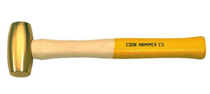 Cook Non-Sparking Brass Hammer, 1-1/8” Face, 1 lbs. Head Weight - 702 - 98-002-022