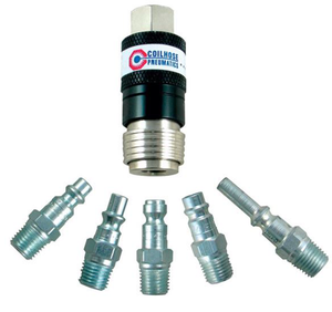 Coilhose Pneumatics 5-in-1 Automatic Safety Exhaust Coupler, 1/4" Thread Size - 150USE