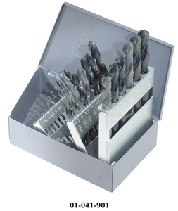 Precise 25 Piece HSS 1mm to 13mm by .50mm Metric Jobbers Length Twist Drill Set - A395 - 01-041-901