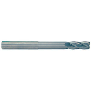 Rushmore USA 4 Flute Long Reach Undercut Shank Solid Carbide Single End Mill, 1/2" Size & Shank Diameter, 1" Length of Cut, 1" Neck Length, 4" Overall Length