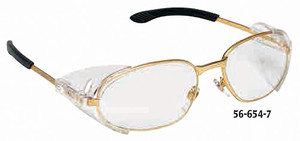 Crews Rattler2 Safety Glasses, Clear Lens, Silver Frame - 56-655-4