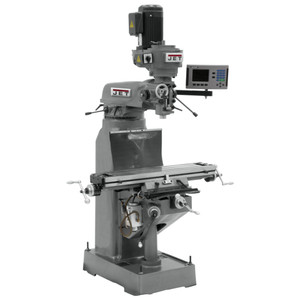JET 8" x 36" Step Pulley Vertical Milling Machine JVM-836-3, 1.5 HP, 230V, 3-Phase, with 2-Axis ACU-RITE 203 DRO & X-Axis Powerfeed - 690146