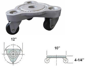 BOND Material Handling Heavy Duty Dolly, with Hard Tread Black Solid Rubber Wheel - 2076-HT