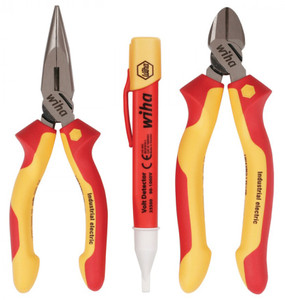 Wiha Insulated Pliers/Cutters/Volt Detector 3 Piece Set - 32982