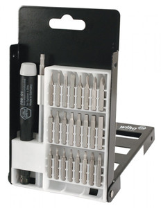 Wiha System 4 Slotted/Phillips/Hex Inch/Torx Micro Bit 27 Piece Set with ESD Safe Precision Handle - 75992