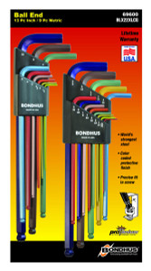 Bondhus Ball End L-Wrenches ColorGuard Finish, Pieces: 22 | Length: X-Long | Sizes: Double Pack - .050" - 3/8" & 1.5mm - 10mm - 69600