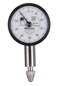 Mitutoyo Dial Indicator Series 0 - Compact type, Lug Back, 0 - 0.5mm Range, 0.002mm Graduation, 0-100-0 Dial Reading - 1913T-10