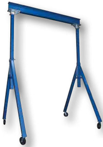 Vestil Adjustable Steel Gantry Crane, 2000 lbs. Capacity, 15 ft. Beam Length, 7 ft. 6in to 12 ft. Usable Height - AHS-2-15-12