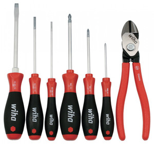 Wiha Vinyl Grip BiCut with Slotted and Phillips Screwdrivers 7 Piece Set - 32644-1