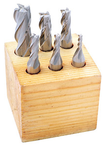 Precise 6 Piece M42 Cobalt 4-Flute End Mill Center Cut Set - 8000-0004