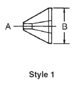 Riten Interchangeable Bell Head Adapter, Style 1, Center Type II - 00231 Riten Interchangeable Bell Head Adapter, Style 1, Center Type II - 00231