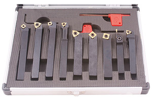 Precise 9 Piece 1/2 Shank Indexable Turning & Boring Tool Set - 2002-0213