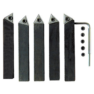 Precise 5 Piece 3/4" Shank Square Indexable Carbide Turning Tool Set - 2003-00051