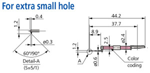 Mitutoyo Extra Small Hole Stylus, Tip Angle 60°, Tip Radius (2µm) - 12AAC733