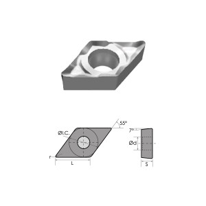 Precise DCGX 2(1.5)1-LH CARBIDE INSERT XC899 (Pack of 10) - 6055-0111