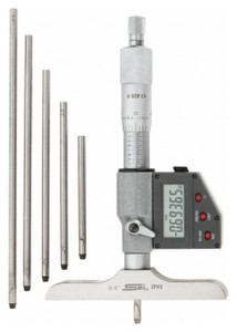 SPI IP65 Electronic Depth Micrometer, 0-6" Range, 4" Base Length - 17-826-9