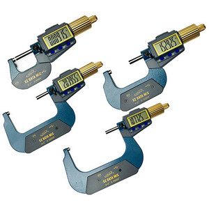 iGaging X-Large Display Electronic Bluetooth Capable Micrometer 0-4"/0-100mm 4 Piece Set - 35-054-U44