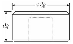 419 Oblong Die 23/32" x 1-9/32" with 2 Whistle Spots - 41992341