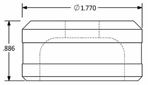 SUN45D Oblong Die 14.8mm x 26.2mm (.583" x 1.031") with 2 Whistle Spots - SUN45DOB-M1480XM26