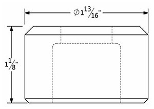 413 Oblong Die 27/32" x 1-1/32" with 2 Whistle Spots - 41392733