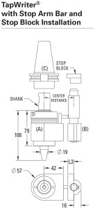 Tapmatic TapWriter Stop Arm Bar Assembly, 13 L3 - 3925551