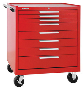Kennedy K2000 34" 8-Drawer Roller Cabinet, Industrial Red - 348XR