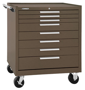 Kennedy K2000 34" 8-Drawer Roller Cabinet, Brown Wrinkle - 348XB