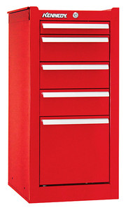 Kennedy K2000 5-Drawer Side Cabinet, Industrial Red - 205XR