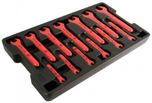 Wiha Insulated Open End Wrench Tray Set, 13 Piece Metric Set - 20196