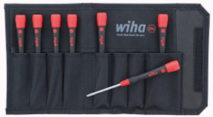 Wiha PicoFinish Precision Ball End Hex Inch Driver 7 Piece Set in Canvas Pouch - 26493