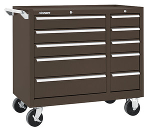 Kennedy K1800 39" 10-Drawer Roller Cabinet, Brown Wrinkle - 310XB