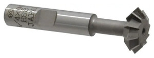 Interstate HSS Double Angle Cutter, Shank Type, 90°, 3/4" dia, 3/8" shank - 71-323-0