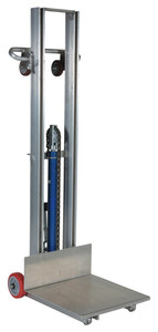 Vestil Lite Load Lift, Aluminum, 20" x 20" Platform, 3-1/8" to 51-1/8" Service Range, Foot Pump Operation - ALLH-2020-FW