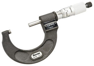 Starrett Mechanical Digit Micrometer T216XRL-2, 1-2", Ratchet Thimble, Carbide Measuring Faces - 10-552-8
