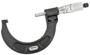 Starrett Mechanical Digit Micrometer T216XRL-3, 2-3", Ratchet Thimble, Carbide Measuring Faces - 10-555-1